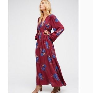 Free People Wild Laurel Maxi Dress Eggplant Combo